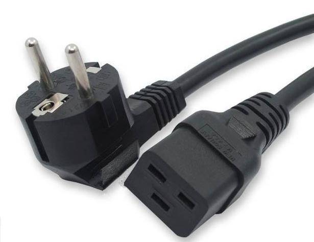 Кабель питания Cabeus IEC 320 C19 -> Schuko CEE 7 3 м, PC-S22-IEC19-2.5-3.0M