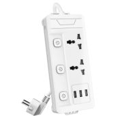 Сетевой фильтр Deli ET409 2 м белый, ET409