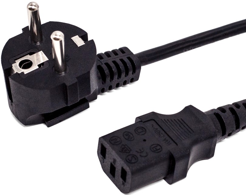 Кабель питания Filum IEC 320 C13 -> Schuko CEE 7 10A 1.8 м, FL-PC-SH90/C13-C-1.8-BK