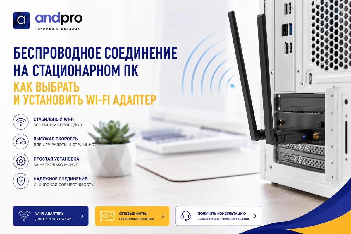 Беспроводное соединение на стационарном ПК: как выбрать и установить Wi-Fi-адаптер