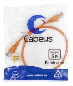 Патч-корд Cabeus UTP кат. 5e оранжевый 0.5 м, PC-UTP-RJ45-Cat.5e-0.5m-OR