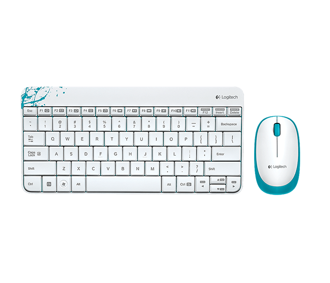 Картинка - 1 Комплект Клавиатура/мышь Logitech MK240 Беспроводной Белый, 920-005791