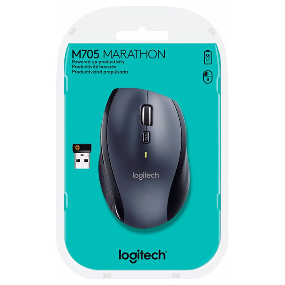 Мышь Logitech M705 Беспроводная серебристый, 910-001949