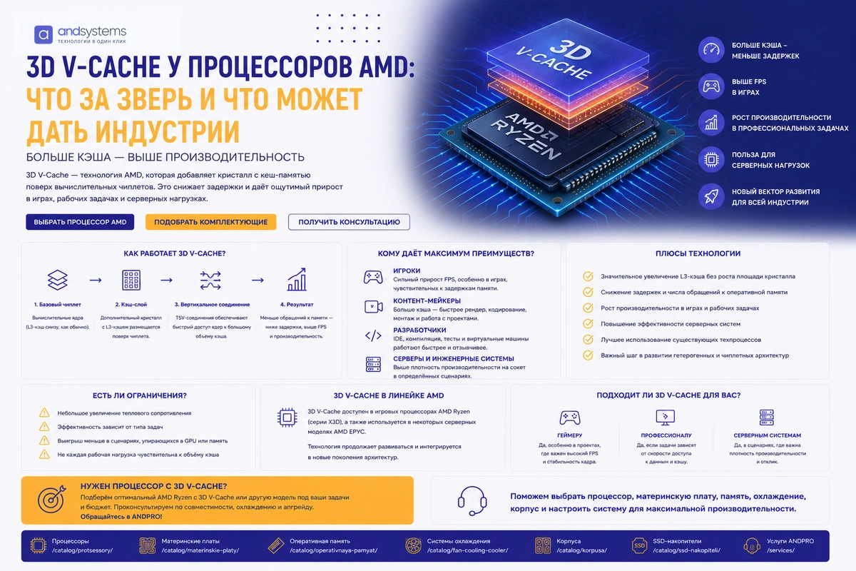 AMD 3D V-Cache: что это такое и кому нужен процессор X3D