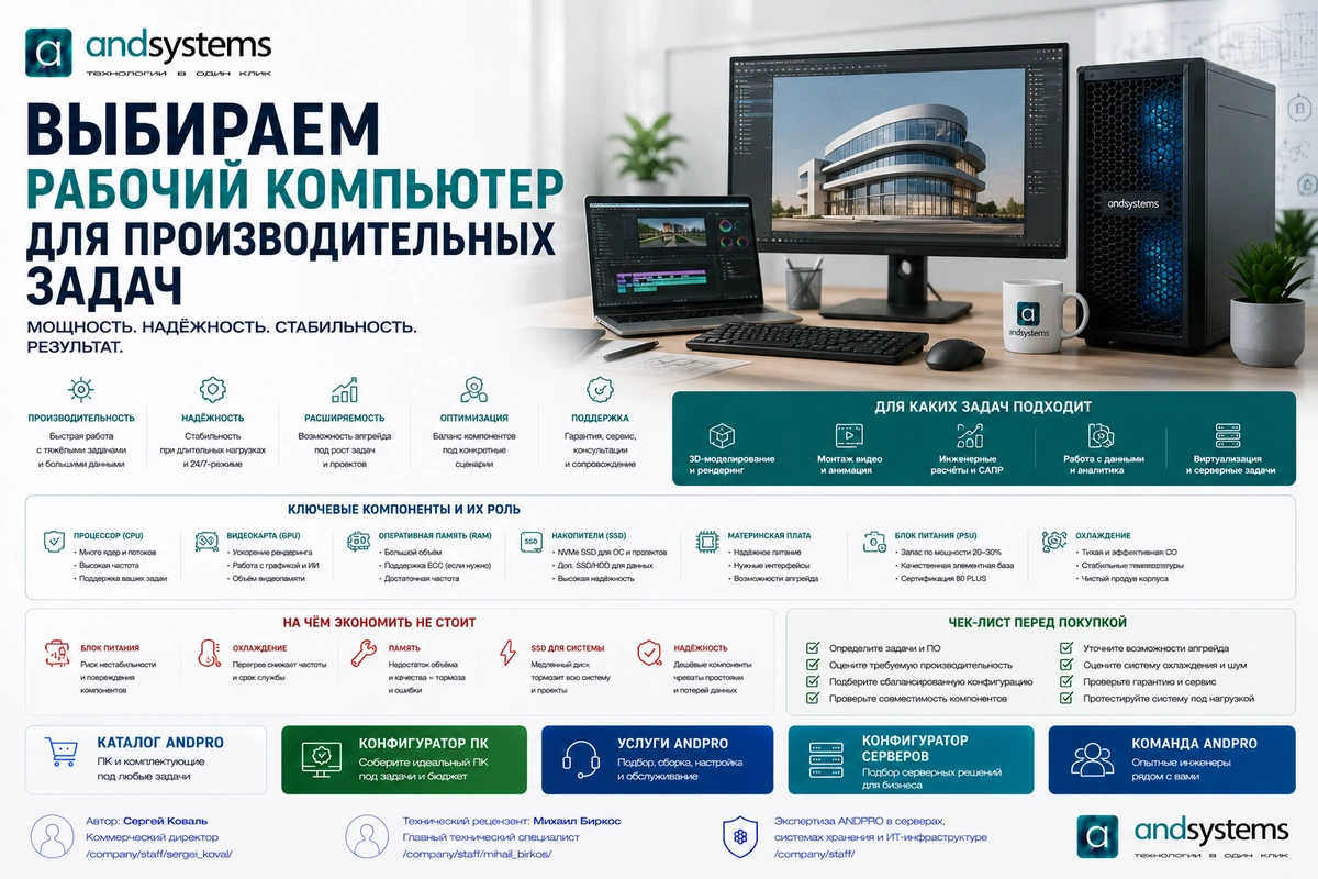 Выбираем рабочий компьютер для производительных задач