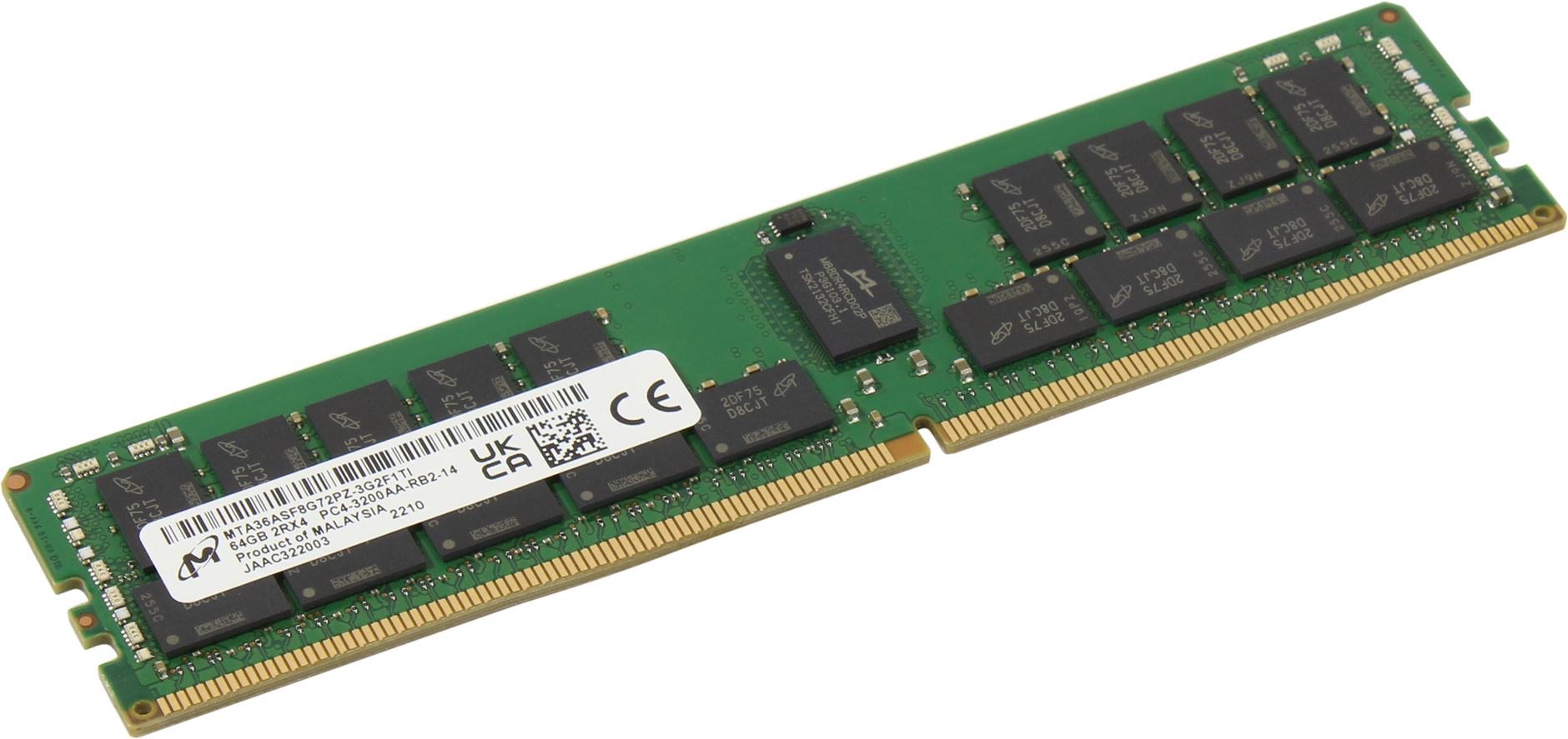 Модуль памяти Micron 64 ГБ DIMM DDR4 3200 МГц, MTA36ASF8G72PZ-3G2R