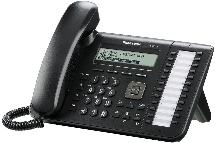 Картинка - 1 IP-телефон Panasonic KX-UT133 SIP без БП Чёрный, KX-UT133RU-B