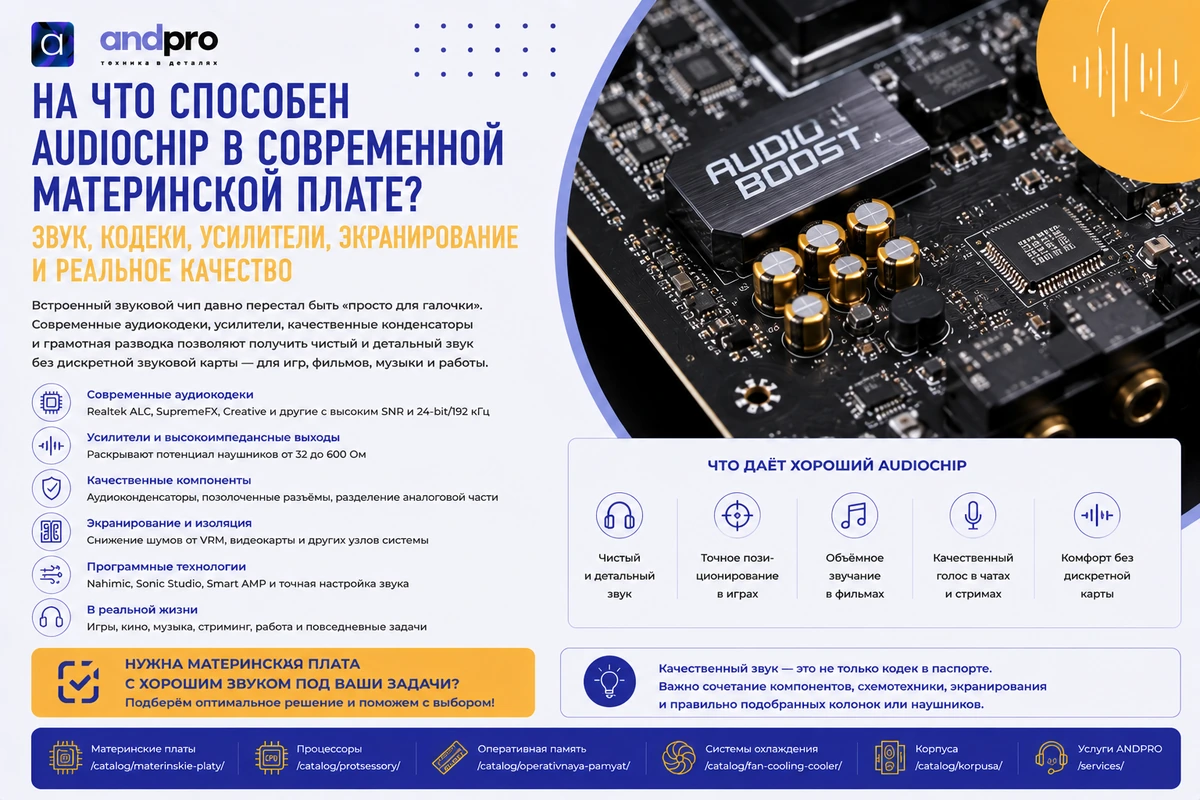 На что способен аудиочип в современной материнской плате