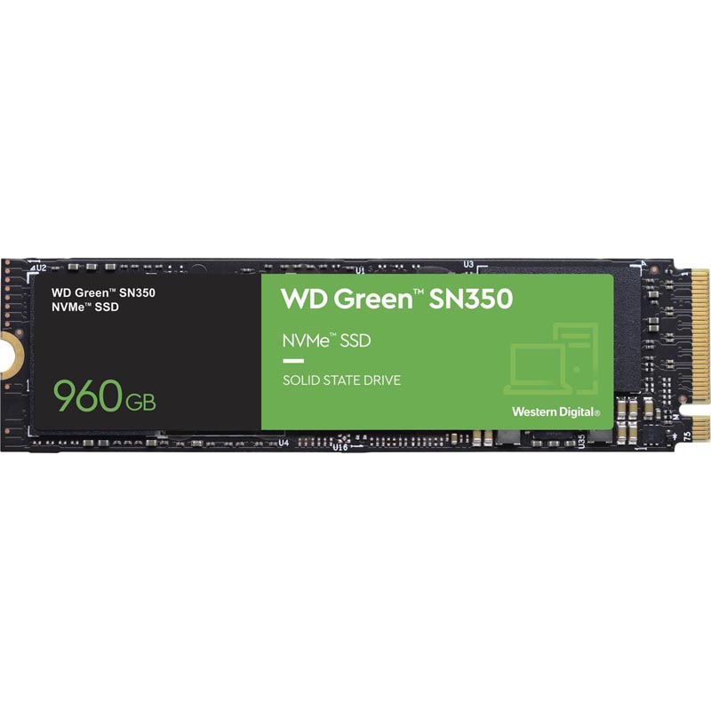 Картинка - 1 Диск SSD WD Green SN350 M.2 2280 960GB PCIe NVMe 3.0 x4, WDS960G2G0C