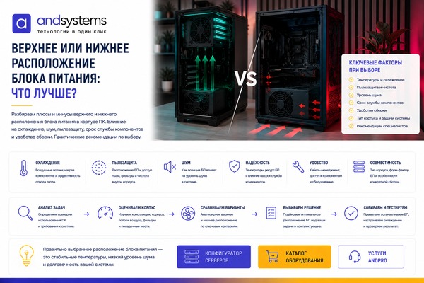 Верхнее или нижнее расположение блока питания: что лучше?