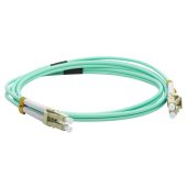 Оптический патч-корд LANMASTER MM 50/125 мкм аквамарин 2 м, LAN-2LC-2LC/OM3-2.0