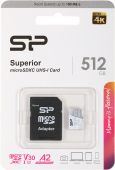 Карта памяти SILICON POWER Superior microSDXC UHS-I Class 3 C10 512GB, SP512GBSTXDA2V20SP