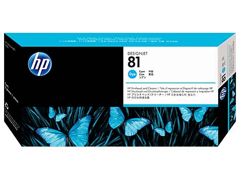 Картинка - 1 Печатающая головка HP 81 Струйный Голубой, C4951A