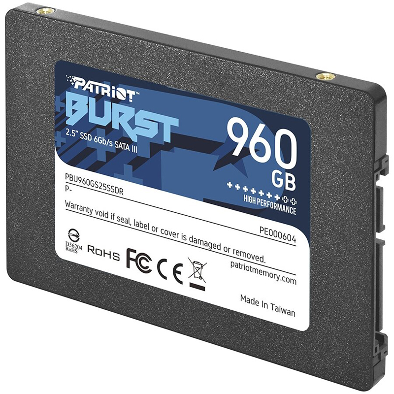 Картинка - 1 Диск SSD PATRIOT BURST 2.5&quot; 960GB SATA III (6Gb/s), PBU960GS25SSDR