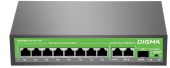 Фото Коммутатор Digma DSP208G-2G-1S-T120 8-PoE Неуправляемый 10-ports, DSP208G-2G-1S-T120