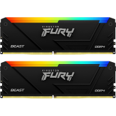 Комплект памяти Kingston FURY Beast RGB Black PnP 2х16 ГБ DIMM DDR4 3200 МГц, KF432C16BB12AK2/32WP