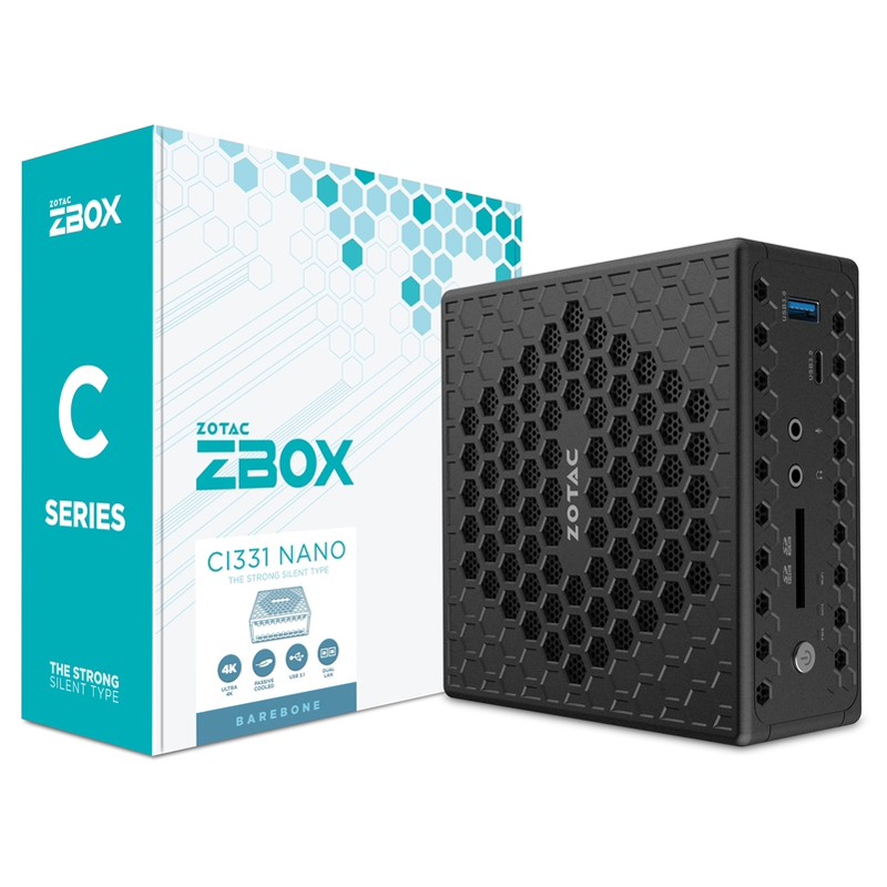 Картинка - 1 Платформа Zotac ZBOX CI331 nano Mini PC, ZBOX-CI331NANO-BE