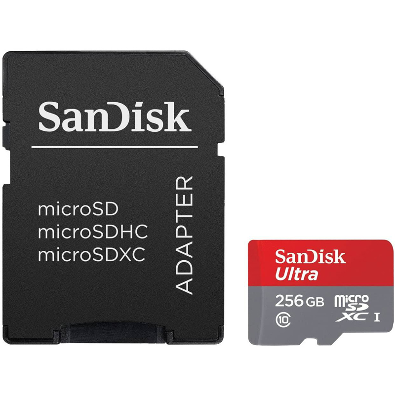 Картинка - 1 Карта памяти SanDisk Ultra + adapter microSDXC UHS-I Class 1 256GB, SDSQUA4-256G-GN6MA
