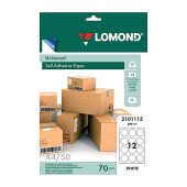 Упаковка бумаги самоклеющейся LOMOND Universal Self-Adhesive A4 12-делен. 50л 70г/м², 2101115