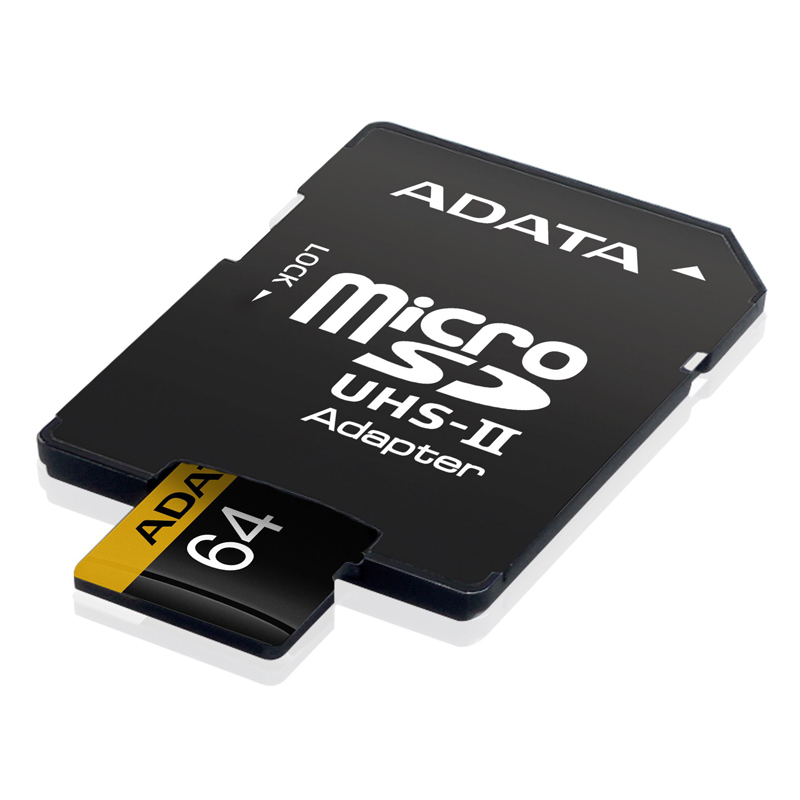 Картинка - 1 Карта памяти ADATA Premier ONE microSDXC UHS-II Class 3 Class 10 64GB, AUSDX64GUII3CL10-CA1