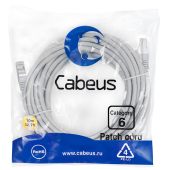 Патч-корд Cabeus FTP кат. 6 серый 10 м, PC-FTP-RJ45-Cat.6-10m-LSZH