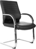 Фото Кресло для посетителей БЮРОКРАТ T-8010-Low-V чёрный, эко.кожа, T-8010-LOW-V/BLACK