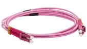 Оптический патч-корд LANMASTER MM 50/125 мкм розовый 1 м, LAN-2LC-2LC/OM4-1.0