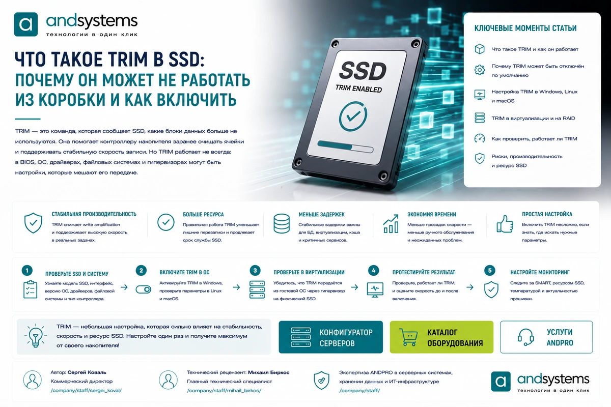 Что такое TRIM в SSD: почему он может не работать из коробки и как включить