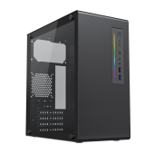 Корпус FoxLine FL-728TG Mini Tower Без БП чёрный, FL-728TG-U3C