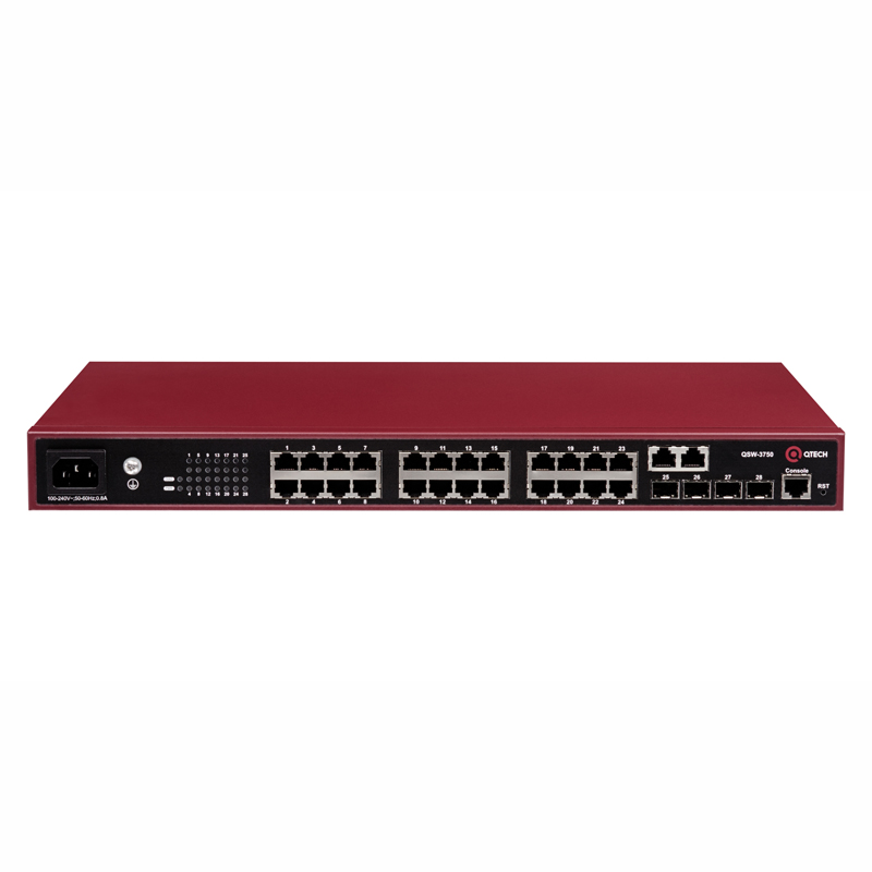Фото Коммутатор QTech 3750-28T-AC Управляемый 28-ports, QSW-3750-28T-AC