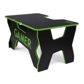 Photo Компьютерный стол Generic Comfort Gamer2 игровой Чёрно-зелёный/чёрно-зелёный, GAMER2/DS/NE