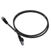 Патч-корд LANMASTER UTP кат. 5e чёрный 0.5 м, LAN-PC45/U5E-0.5-BK