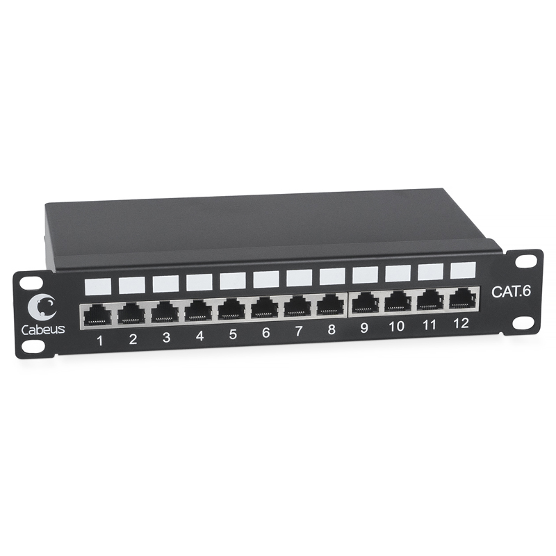 Патч-панель Cabeus 12-ports FTP RJ-45 1U, PL-12-Cat.6 10"-SH-Dual