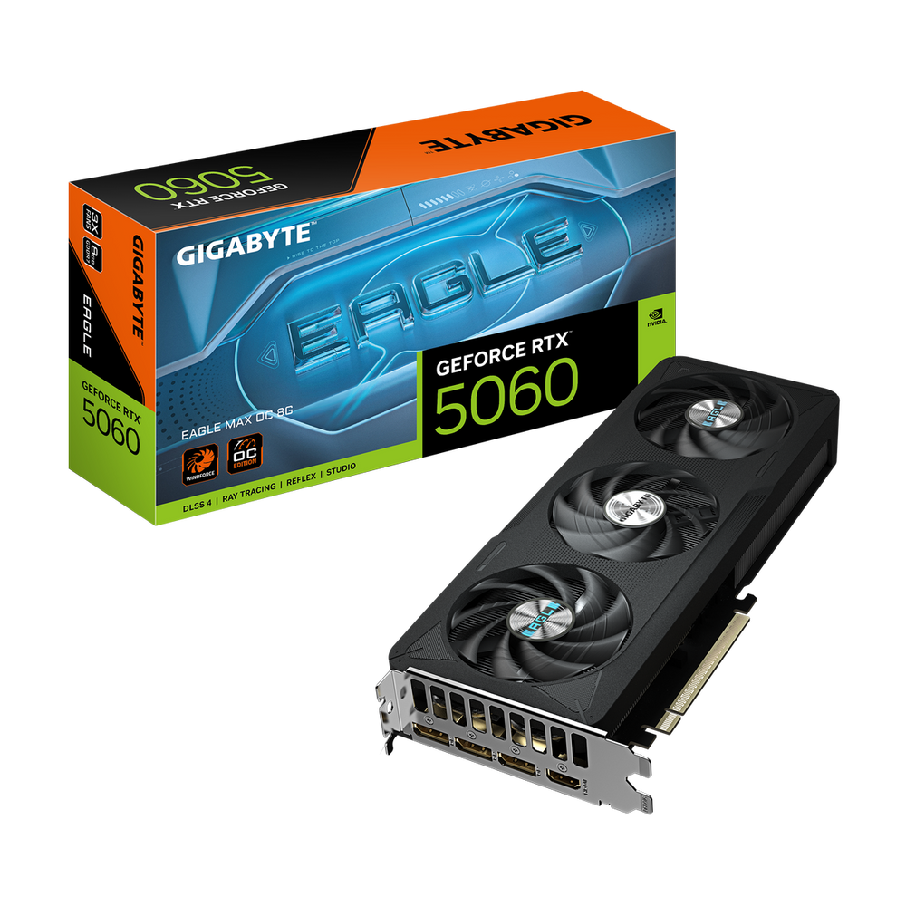 Видеокарта Gigabyte NVIDIA GeForce RTX 5060 EAGLE MAX OC GDDR7 8GB, GV-N5060EAGLEMAX OC-8GD