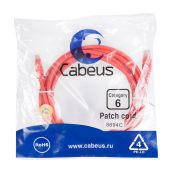 Патч-корд Cabeus UTP кат. 6 Красный 3 м, PC-UTP-RJ45-Cat.6-3m-RD