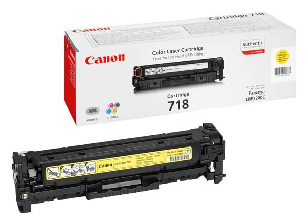 Тонер-картридж Canon 718Y Лазерный Желтый 2900стр, 2659B002/014