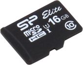 Карта памяти SILICON POWER Elite microSDHC UHS-I Class 1 C10 16GB, SP016GBSTHBU1V10
