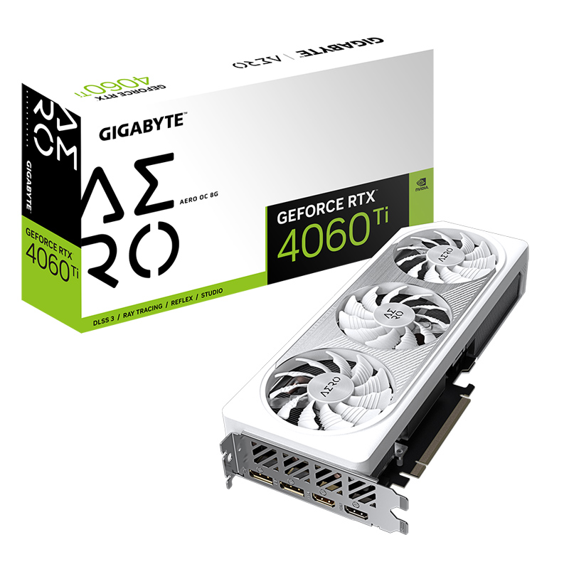 Видеокарта Gigabyte NVIDIA GeForce RTX 4060 Ti Aero OC GDDR6 8GB, GV-N406TAERO OC-8GD