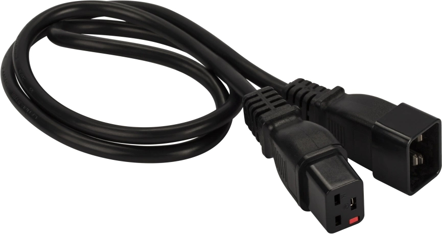 Кабель питания LANMASTER IEC 320 C19 -> Schuko CEE 7 16A 0.5 м, LAN-PP19L/20-0.5-BK