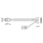 Кабель данных Amphenol Slimline SFF-8654 (x4) -> SFF-8639 0.75 м, RSL38-2309