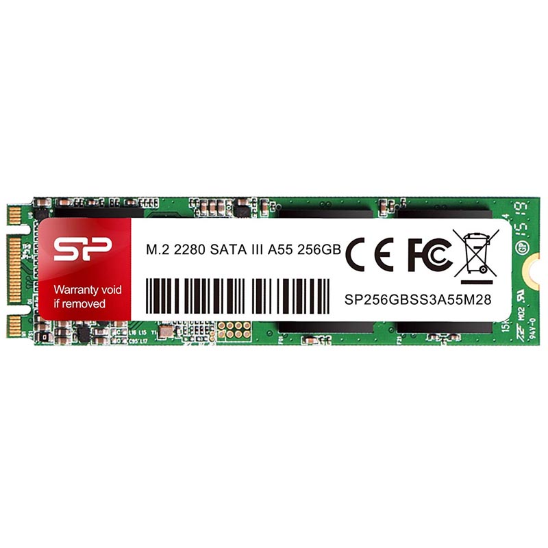 Картинка - 1 Диск SSD SILICON POWER A55 M.2 2280 256GB SATA III (6Gb/s), SP256GBSS3A55M28