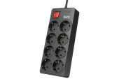 Фото Сетевой фильтр Filum SP8 5 м чёрный, FL-SP8-5.0M-16