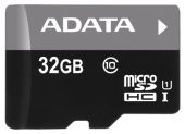 Карта памяти ADATA microSDHC UHS-I Class 1 C10 32GB, AUSDH32GUICL10-RA1
