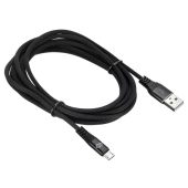 Фото USB кабель Digma microUSB (M) -> USB Type A (M) 2A 3 м, MICROUSB-3M-BRAIDED-BLK