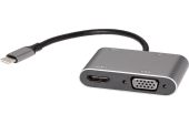 Переходник Aopen USB Type C (M) -&gt; VGA (F)/HDMI (F), ACU4511