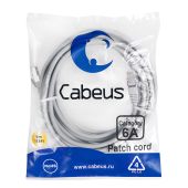 Патч-корд Cabeus S/FTP кат. 6a серый 5 м, PC-SSTP-RJ45-Cat.6a-5m-LSZH
