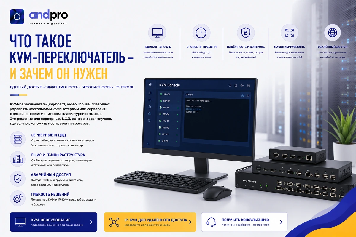 Что такое KVM-переключатель и зачем он нужен