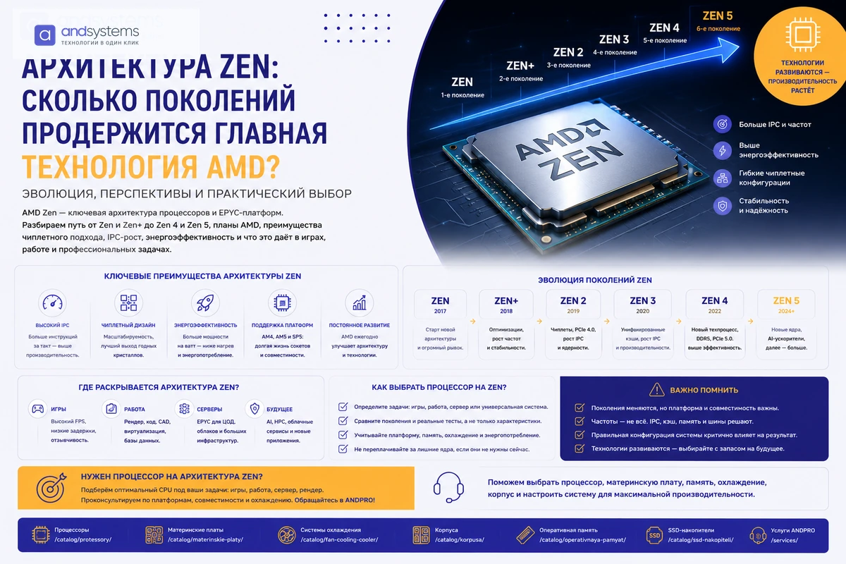 Архитектура AMD Zen: сколько поколений продержится главная технология AMD