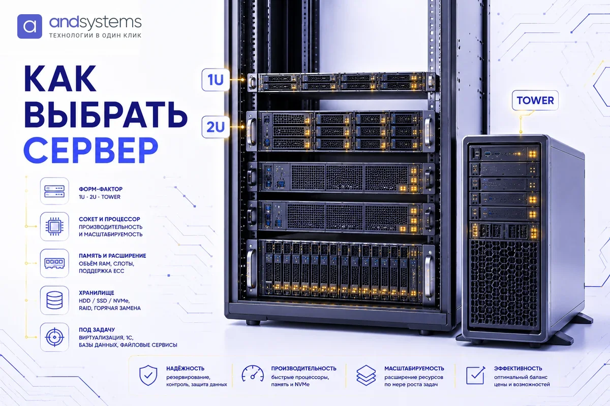 Как выбрать сервер: форм-фактор, сокет и конфигурация под задачу