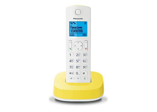 Картинка - 1 DECT-телефон Panasonic KX-TGC310RU Белый/Жёлтый, KX-TGC310RUY